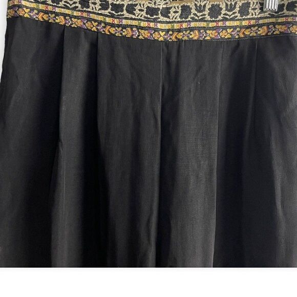 Melrose Crop Leg Pants Women's 14 Black Boho Casual Academia Gypsy Hippie VTG - Picture 7 of 7